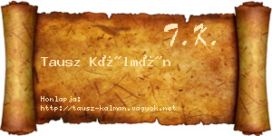 Tausz Kálmán névjegykártya