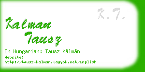 kalman tausz business card